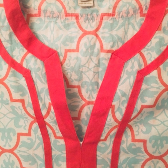 J Crew Caftan Tunic Print Top Sz M 🌺 - Picture 3 of 4